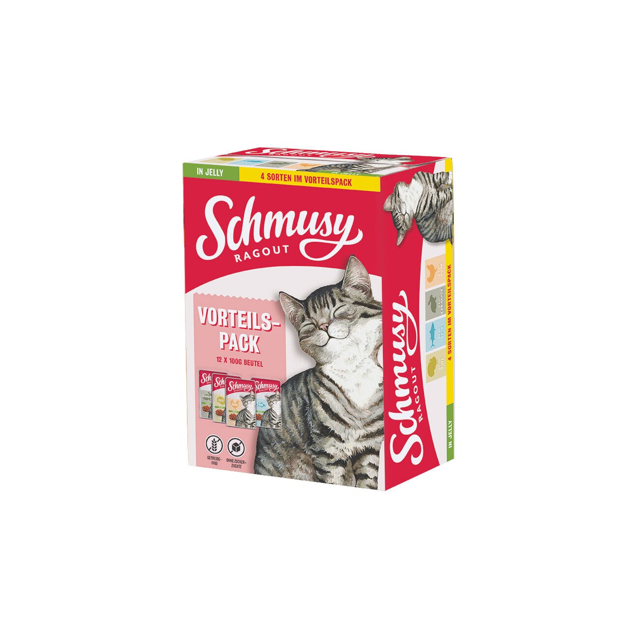 Schmusy Ragout Nassfutter Katze Vorteilspack in Gelee 12x100 g
