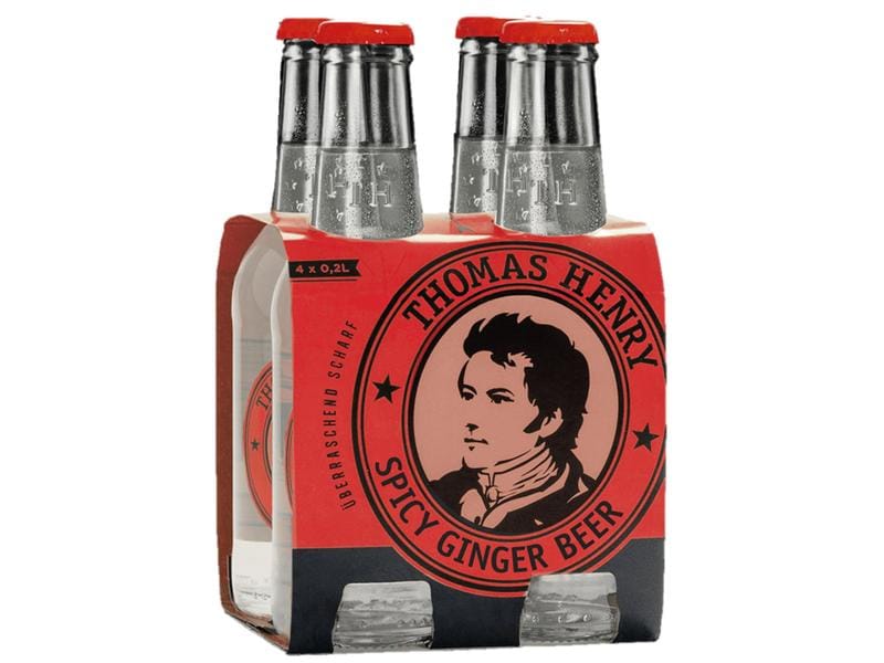 Thomas Henry Ginger Beer 4 x 200 ml Prickelndes Erfrischungsgetränk mit Ingwergeschmack