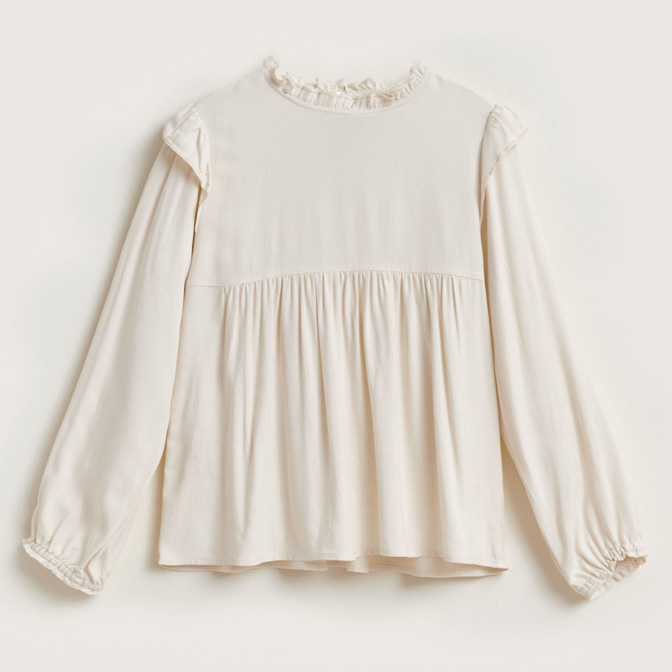 Bellerose Blouse Perform à volants écrue
