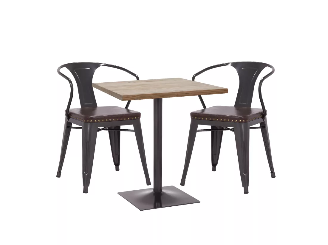 Table de bistrot MCW-H10, brun clair