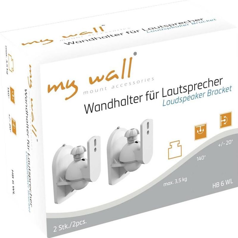 My Wall luidspreker muurbeugel set voor kleine luidsprekers - tot 3,5 kg / wit