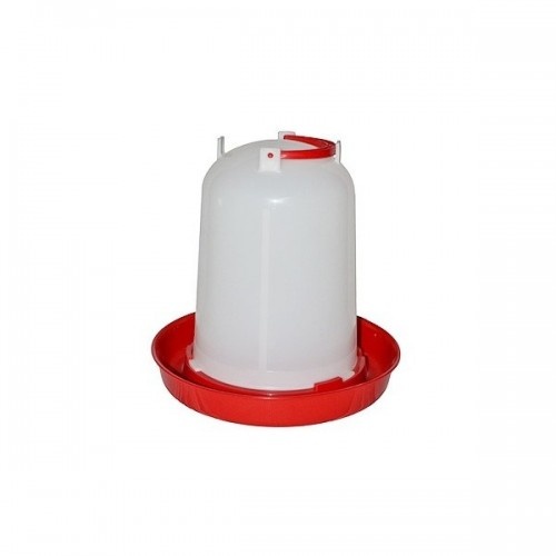 Bebedouro para aves branco e vermelho