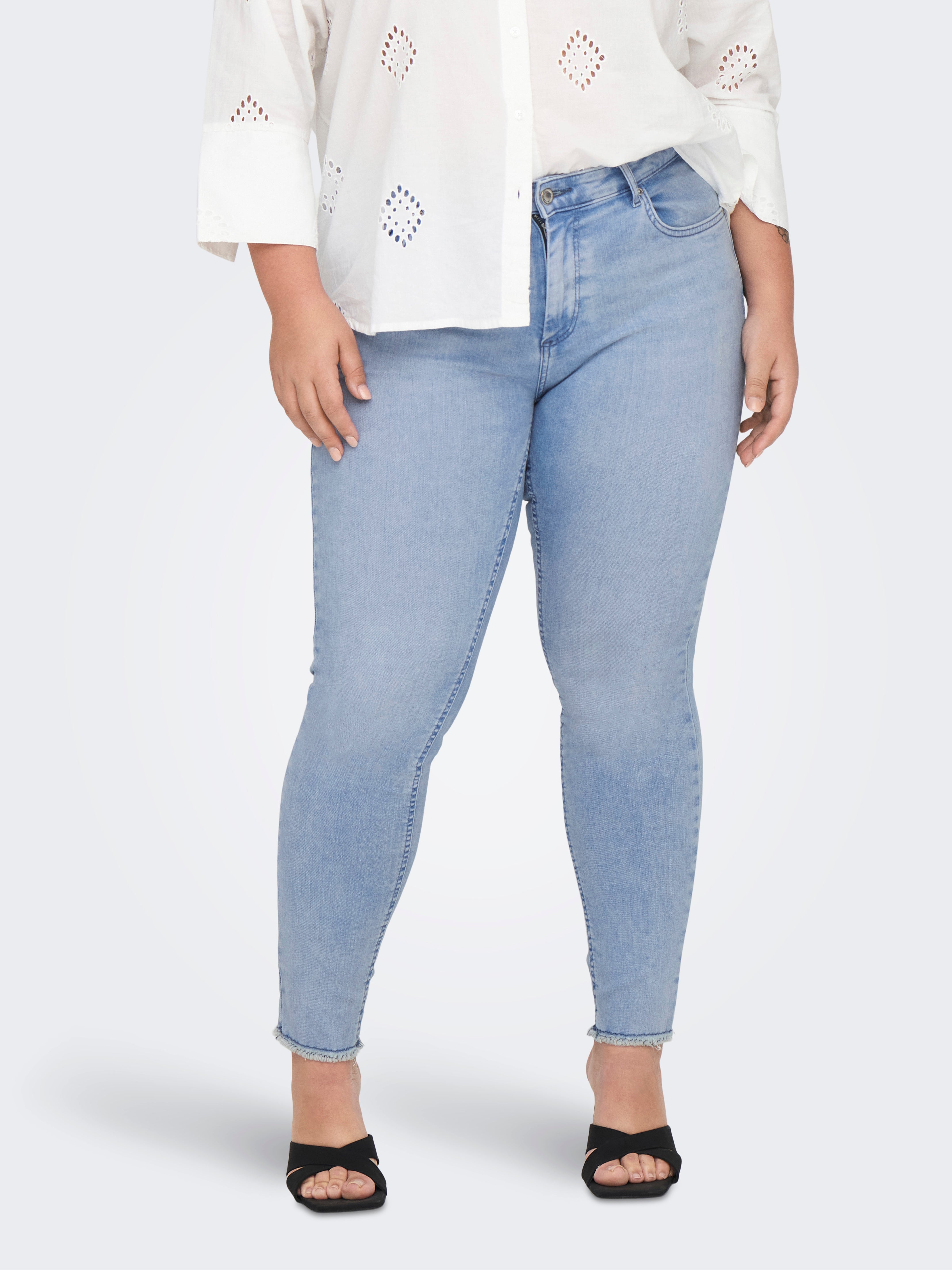 -CARWILLY Mittlere Taille Skinny Fit Jeans Light Blue Denim