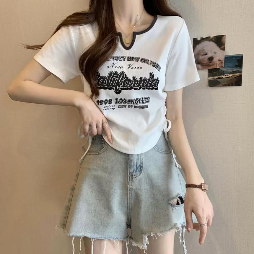 Leoom - T-shirt met korte mouwen en gekerfde letters