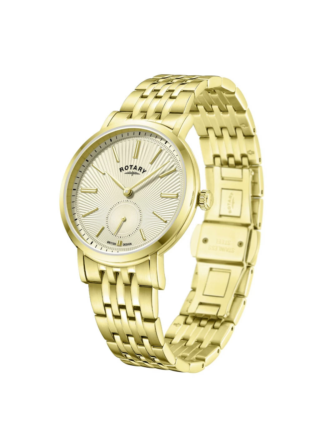Rotary Quartz-Herrenuhr mit Edelstahlbandgehäuse