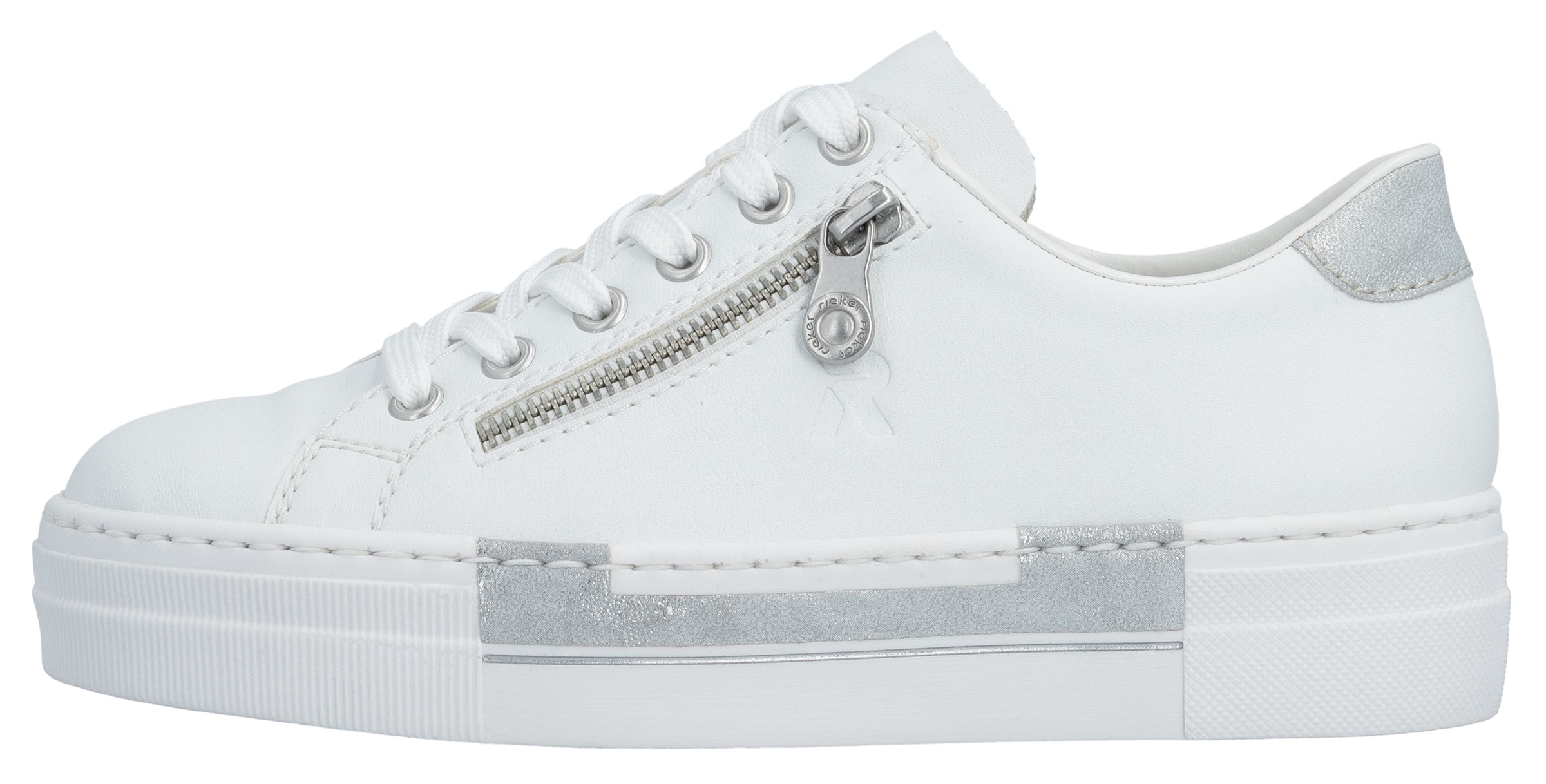 Rieker Plateausneaker  mit Zierreissverschluss seitlich, Freizeitschuh, Halbschuh, Schnürschuh