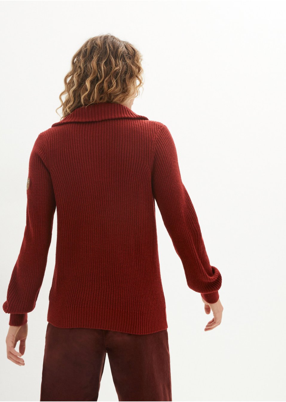 Pull camionneur en maille avec col 2 en 1