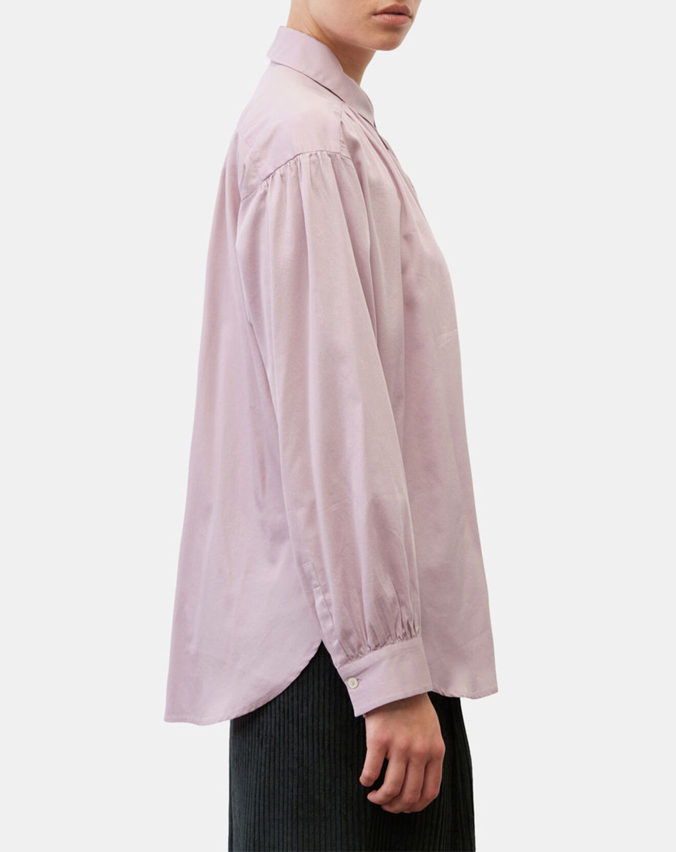 Marc O'Polo Blouse en Popeline col polo violet clair