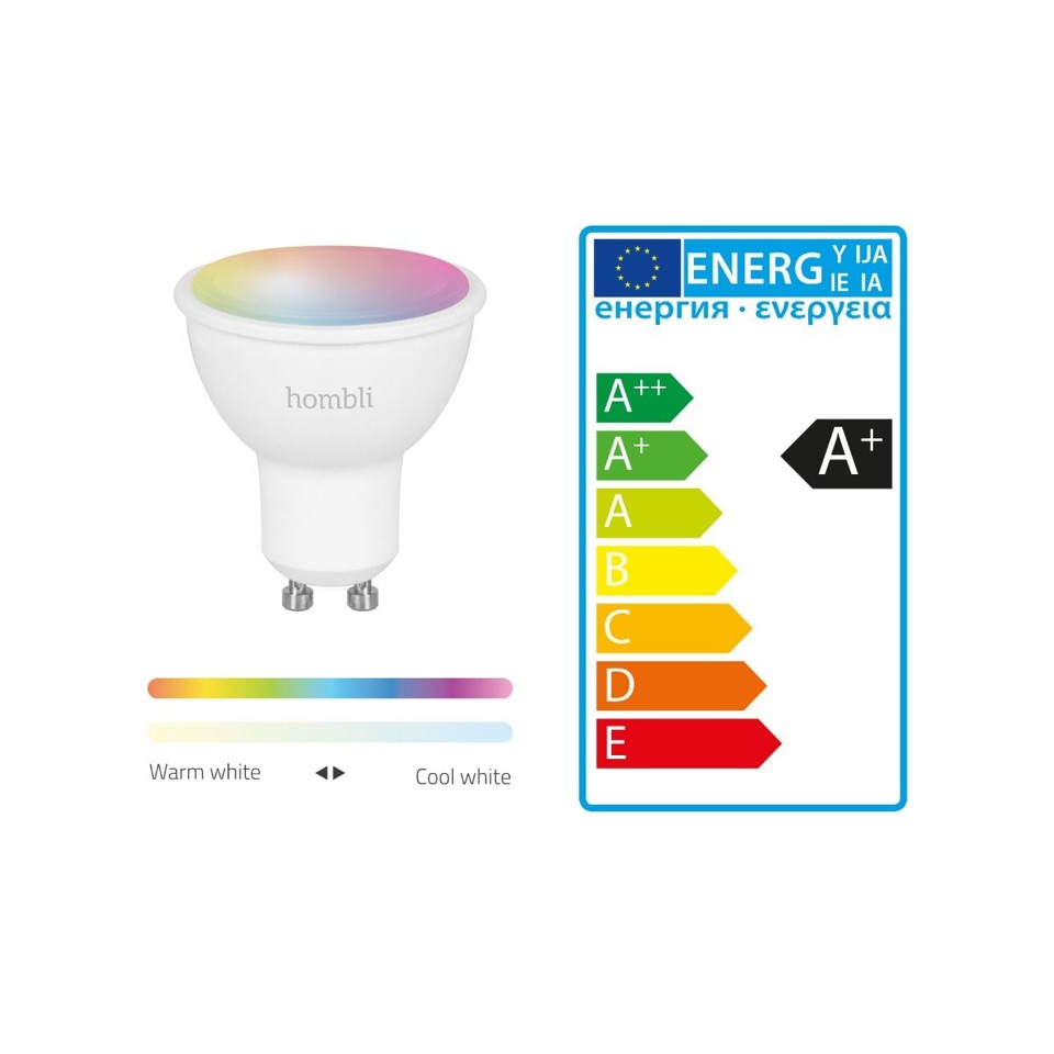Hombli - Smart Spot GU10 RGB + CCT Dæmpbar hvid og farve