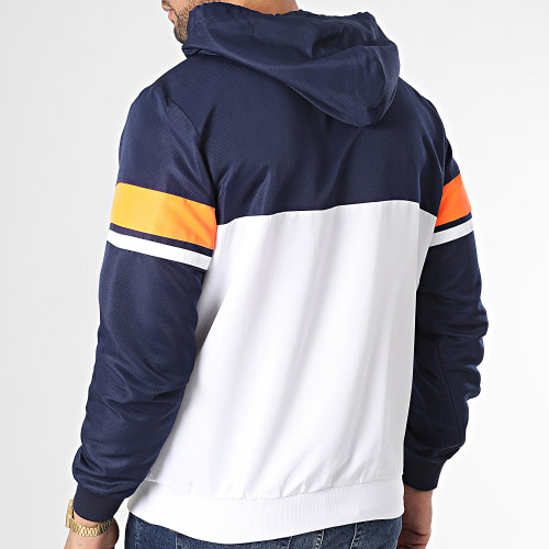 Veste Capuche Col Zippé Frannie 40132 Bleu Marine Blanc Orange