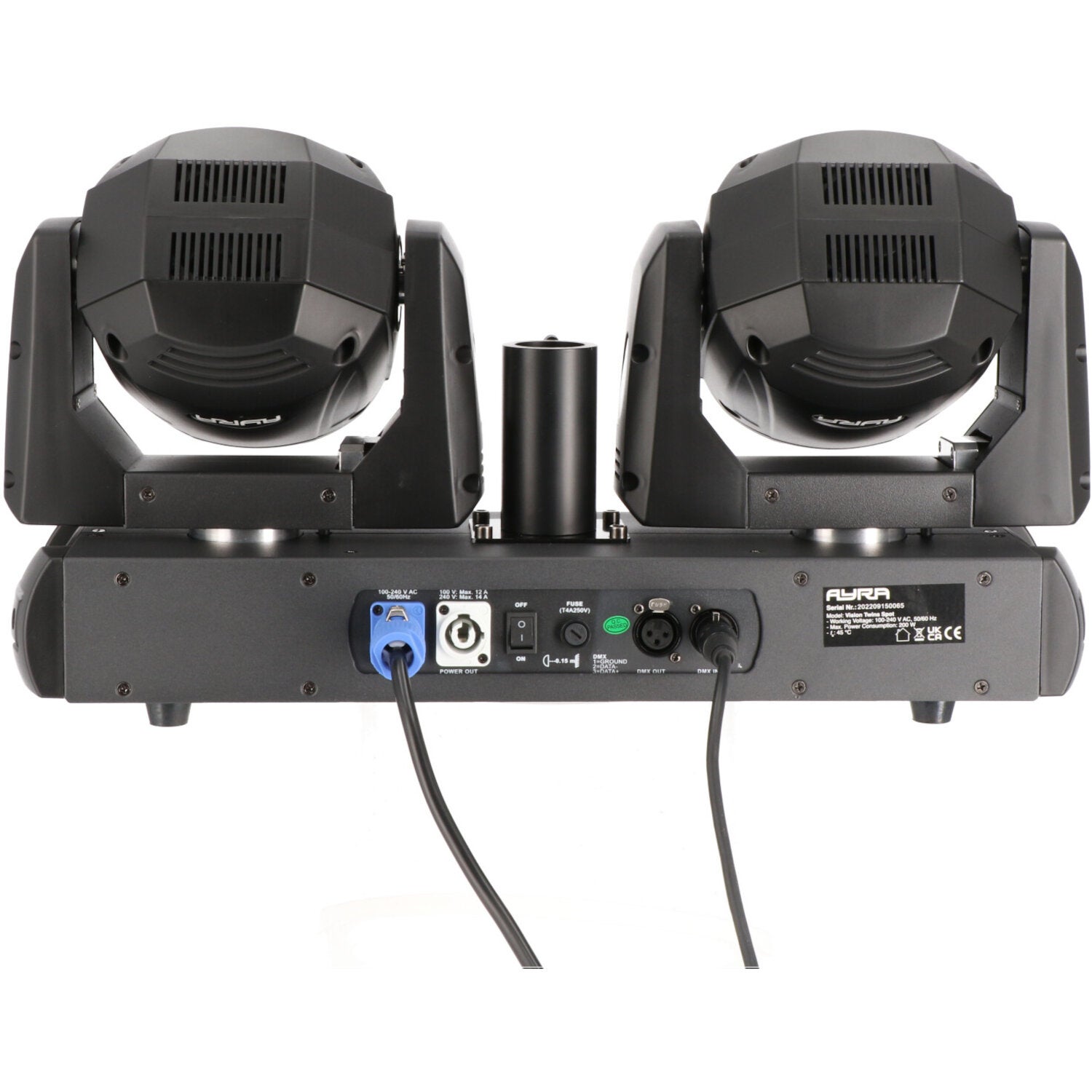 Ayra Vision Twins Spot LED movinghead set inclusief flightcase