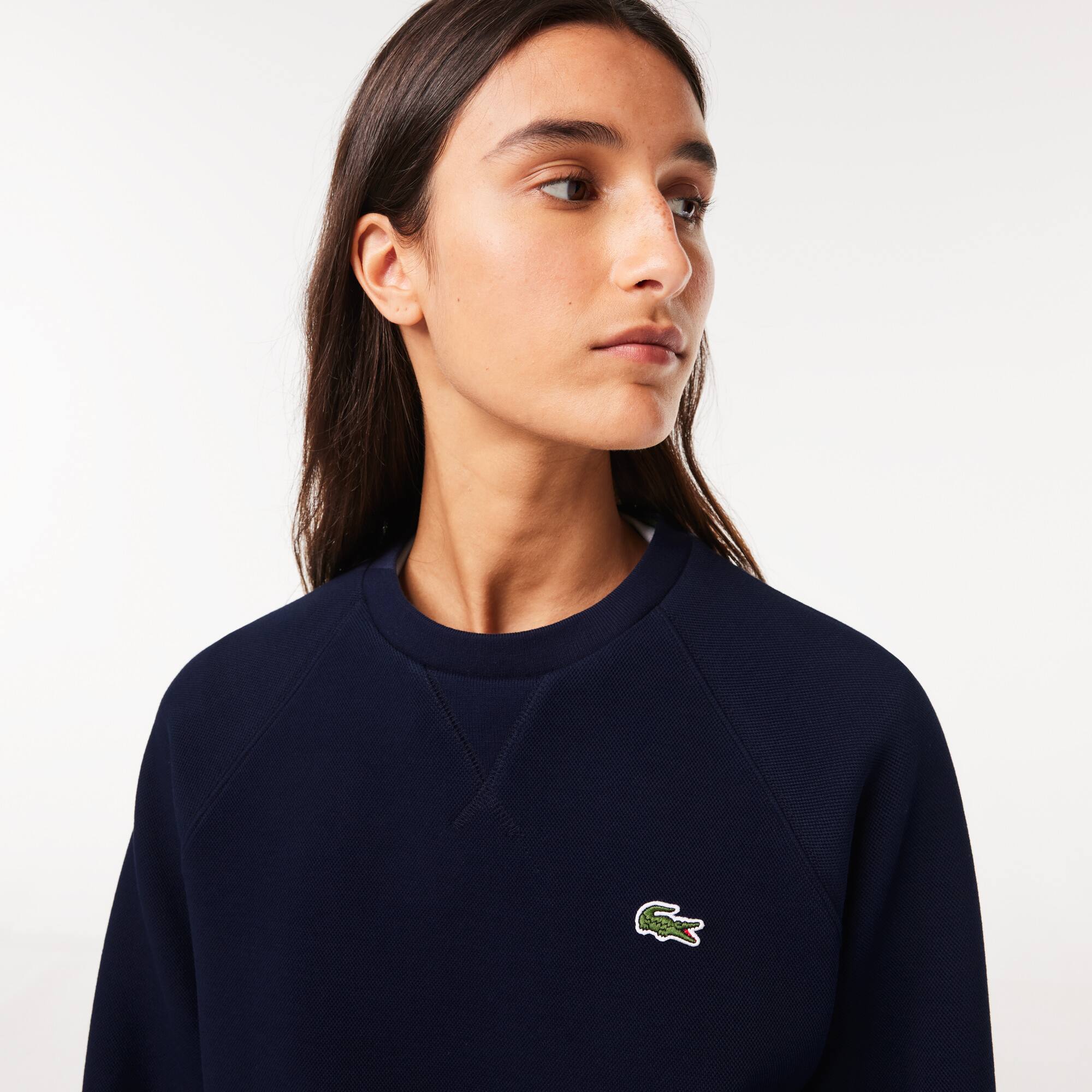 Sweatshirt Jogger à col rond double face piqué Sweatshirts - Bleu - Lacoste - Femme