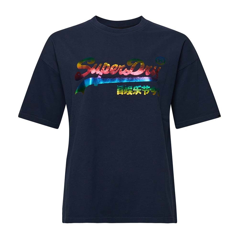 Superdry VINTAGE LOGO RAINBOW - Tee-shirt Femme nautical navy