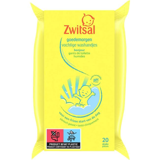 Zwitsal Goedemorgen Vochtige Snoetenpoetsers Washandjes 20 Stuks
