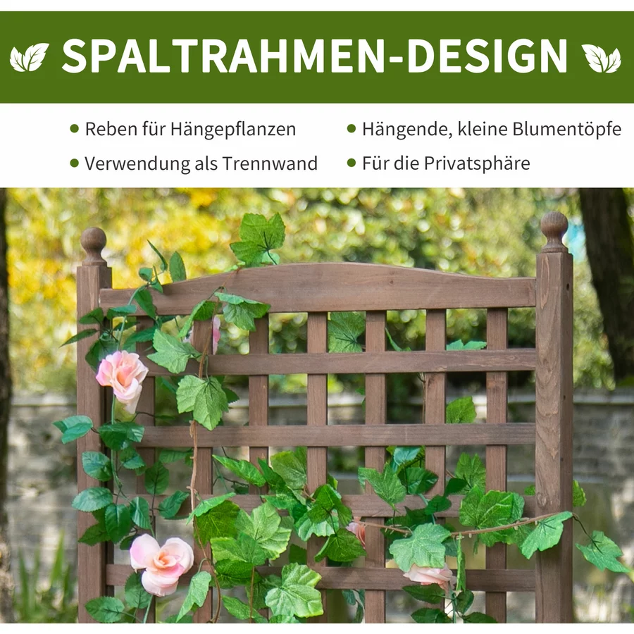 Outsunny Rankkasten im Spalierrahmen-Design dunkelbraun