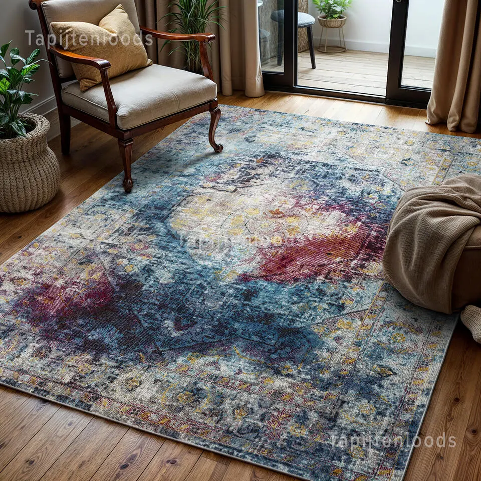 Picasso Heriz Vintage Vloerkleed Multi / Blauw Laagpolig - 160x230 CM