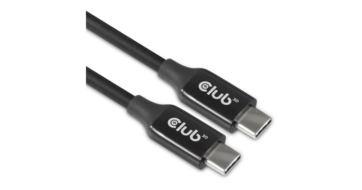 Club 3DUSB-C 3.2 Gen2 > USB-C Active bi-directional kabel  (Zwart, 5 meter, 8K 60Hz)