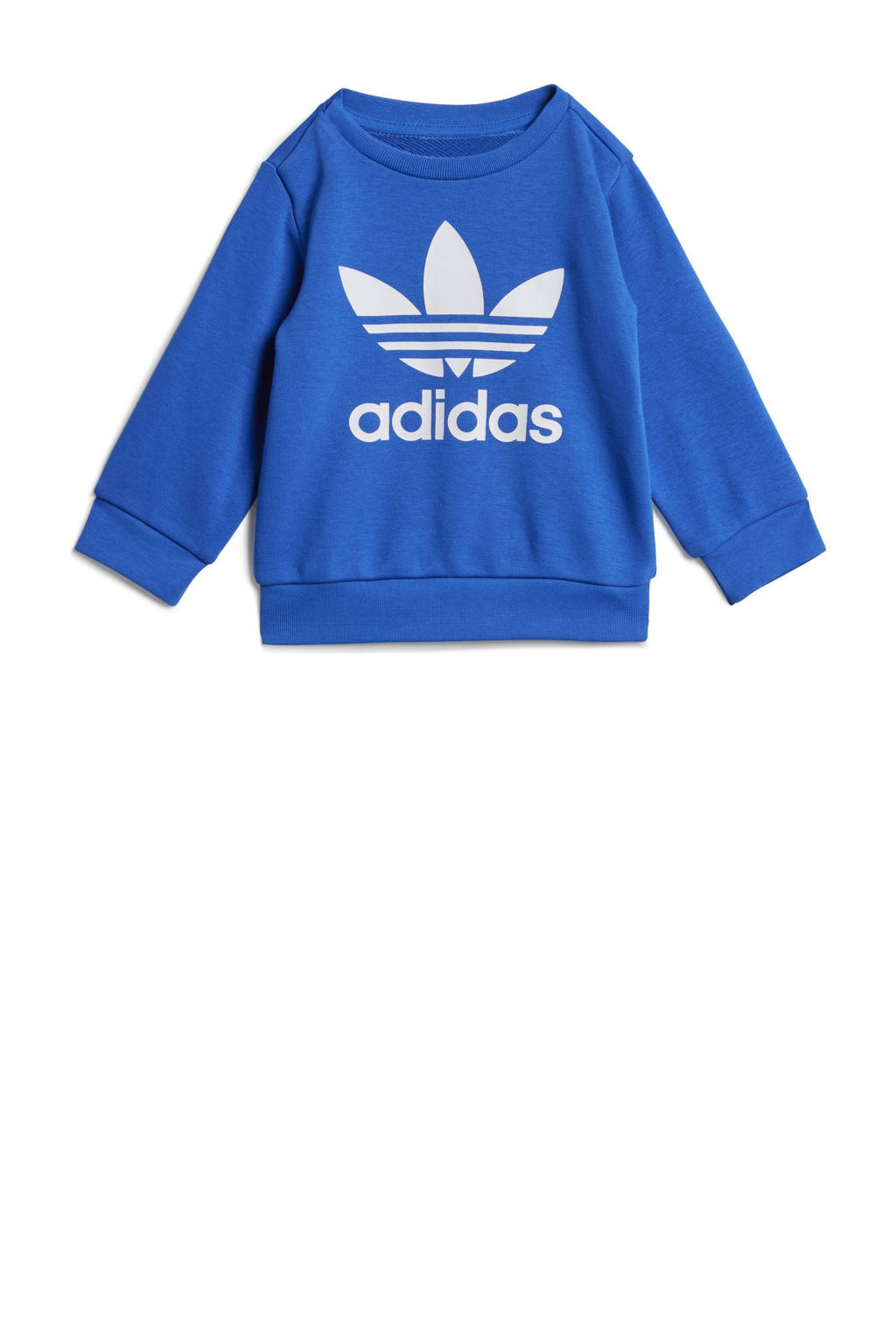 adidas joggingpak blauw/wit
