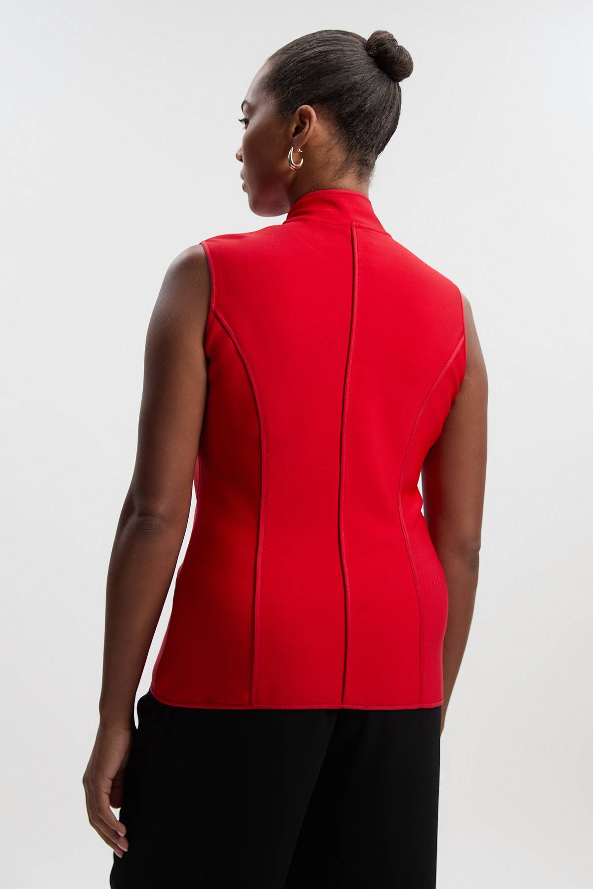 KarenMillen Haut en Maille Sans Manches Bandage Forme Ajustée Grande Taille