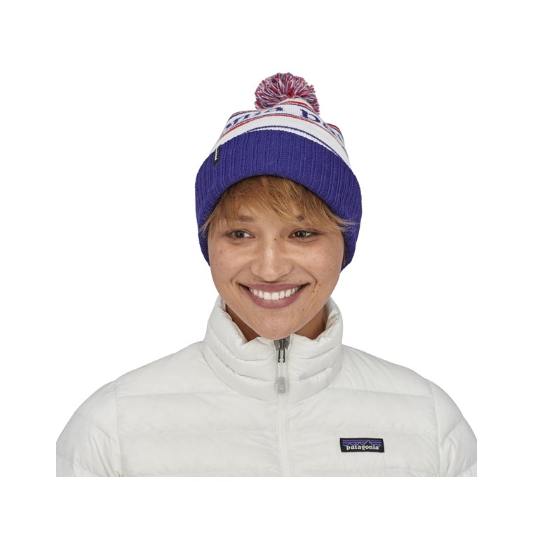 Patagonia Powder Town Beanie Park Stripe Viking Blue