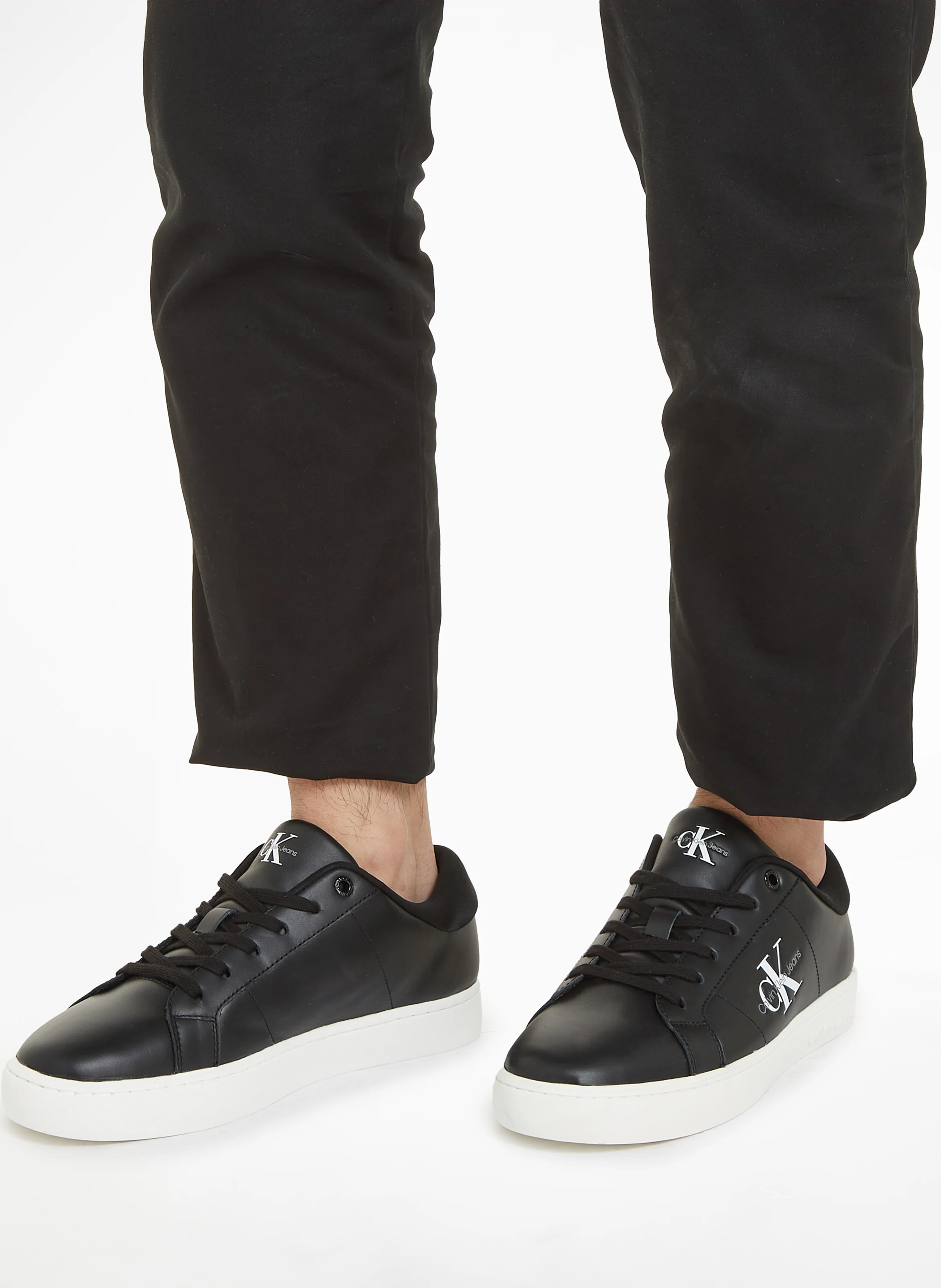 Baskets compensées en cuir| Noir