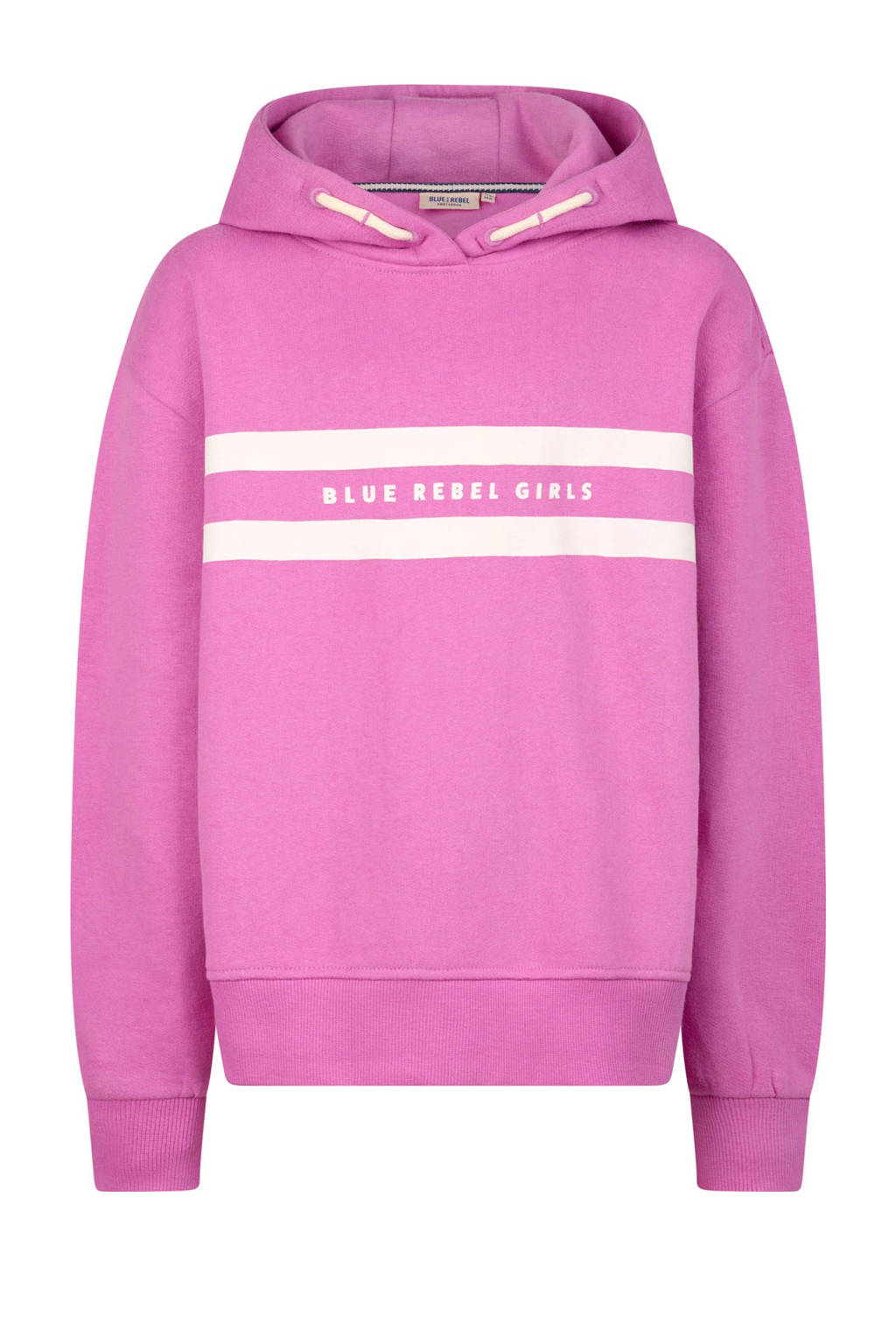 Blue Rebel hoodie Lily met printopdruk roze/wit