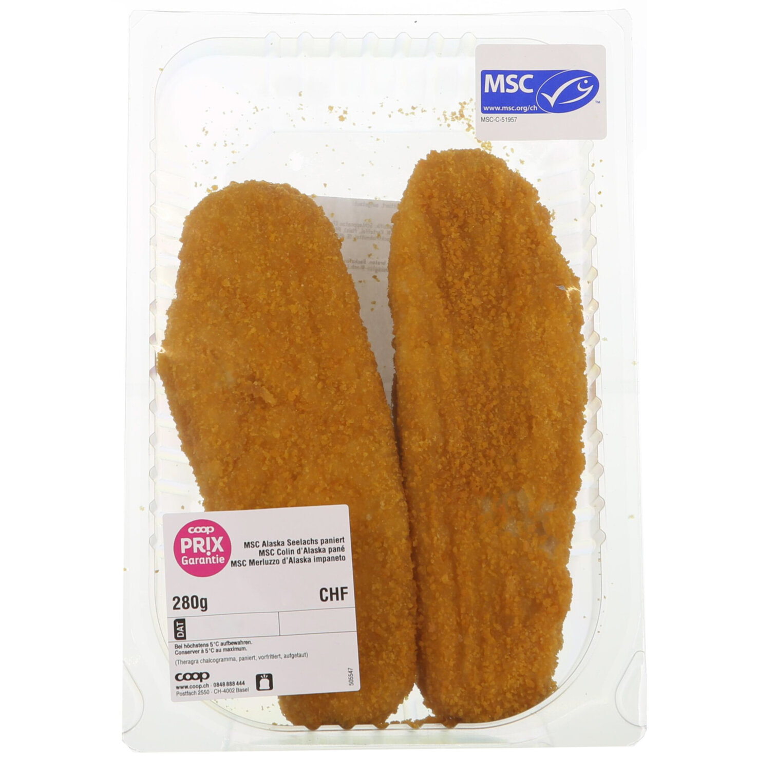 Prix Garantie MSC Seelachs paniert 2x140g