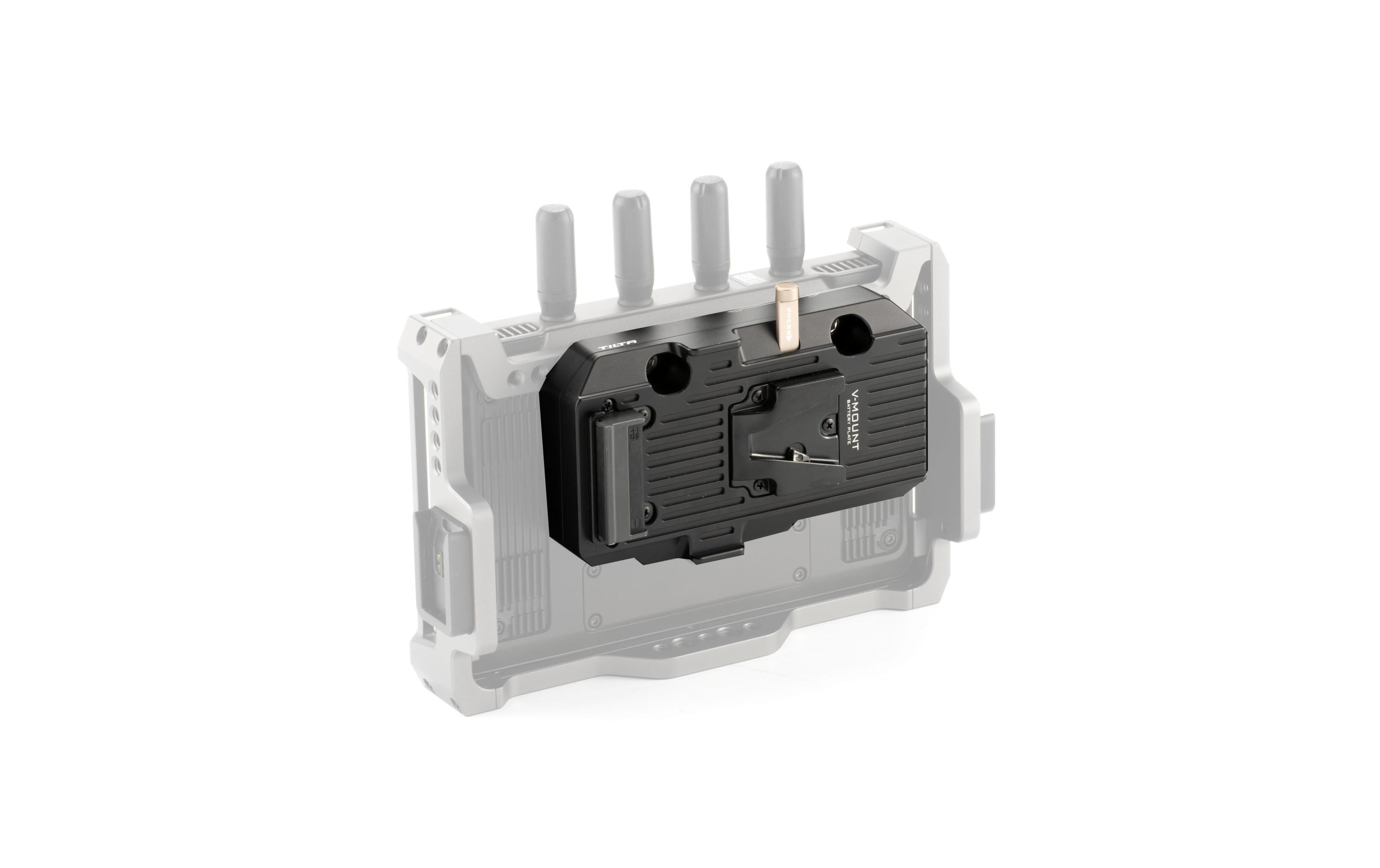 Akkuplatte für DJI High-Bright Remote Monitor - V MountErmöglicht die Stromversorgung des High Bright Remote Monitors über V-Mount-Batterien mit höherer Kapazität