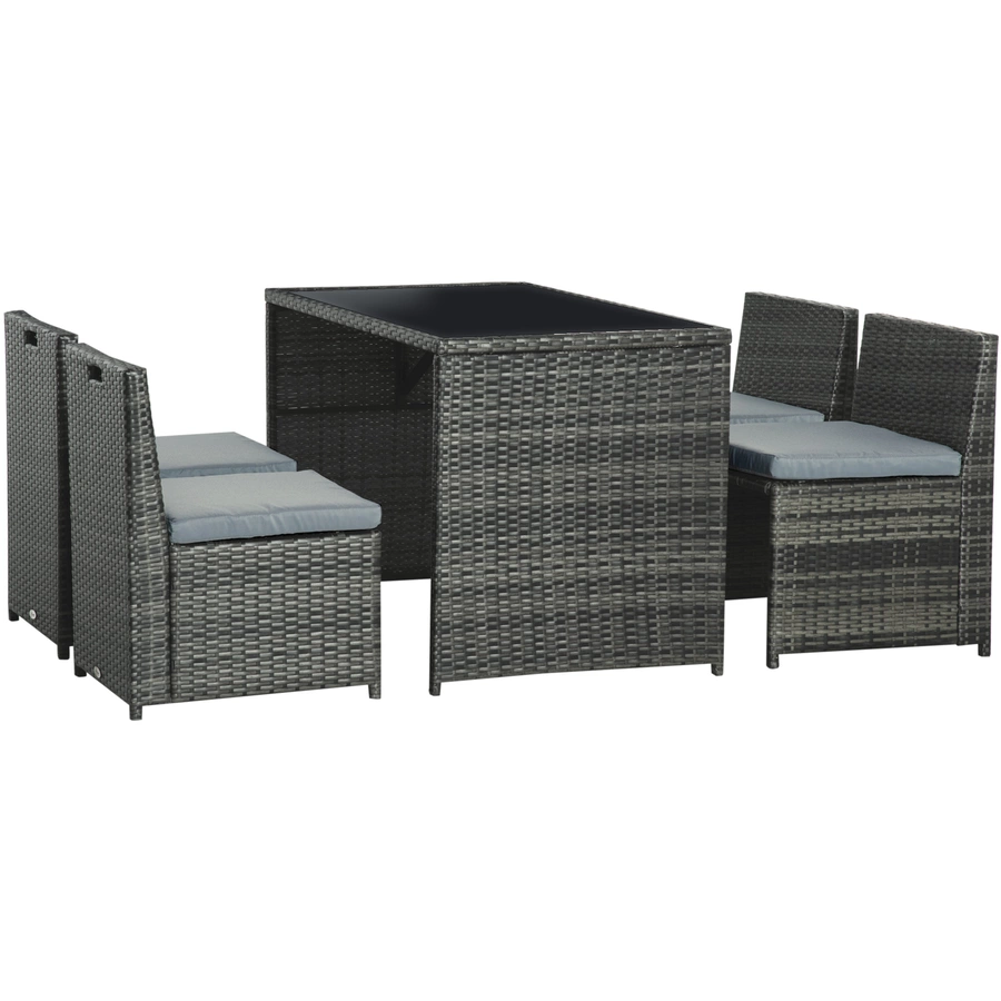 Outsunny Gartenmöbel Set mit kompaktem Design grau