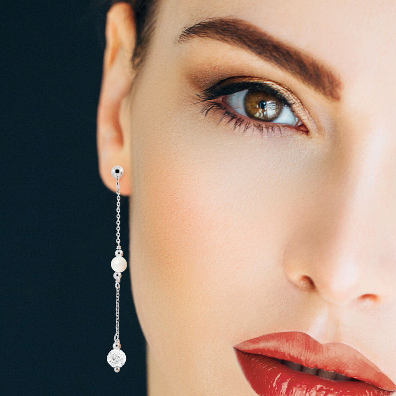 Pearl Addict Boucles d'oreilles Barbara Argent & Perles d'Eau Douce blanc naturel