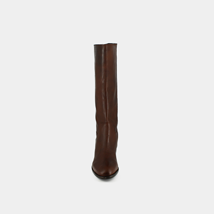 Bottes plates  en cuir marron