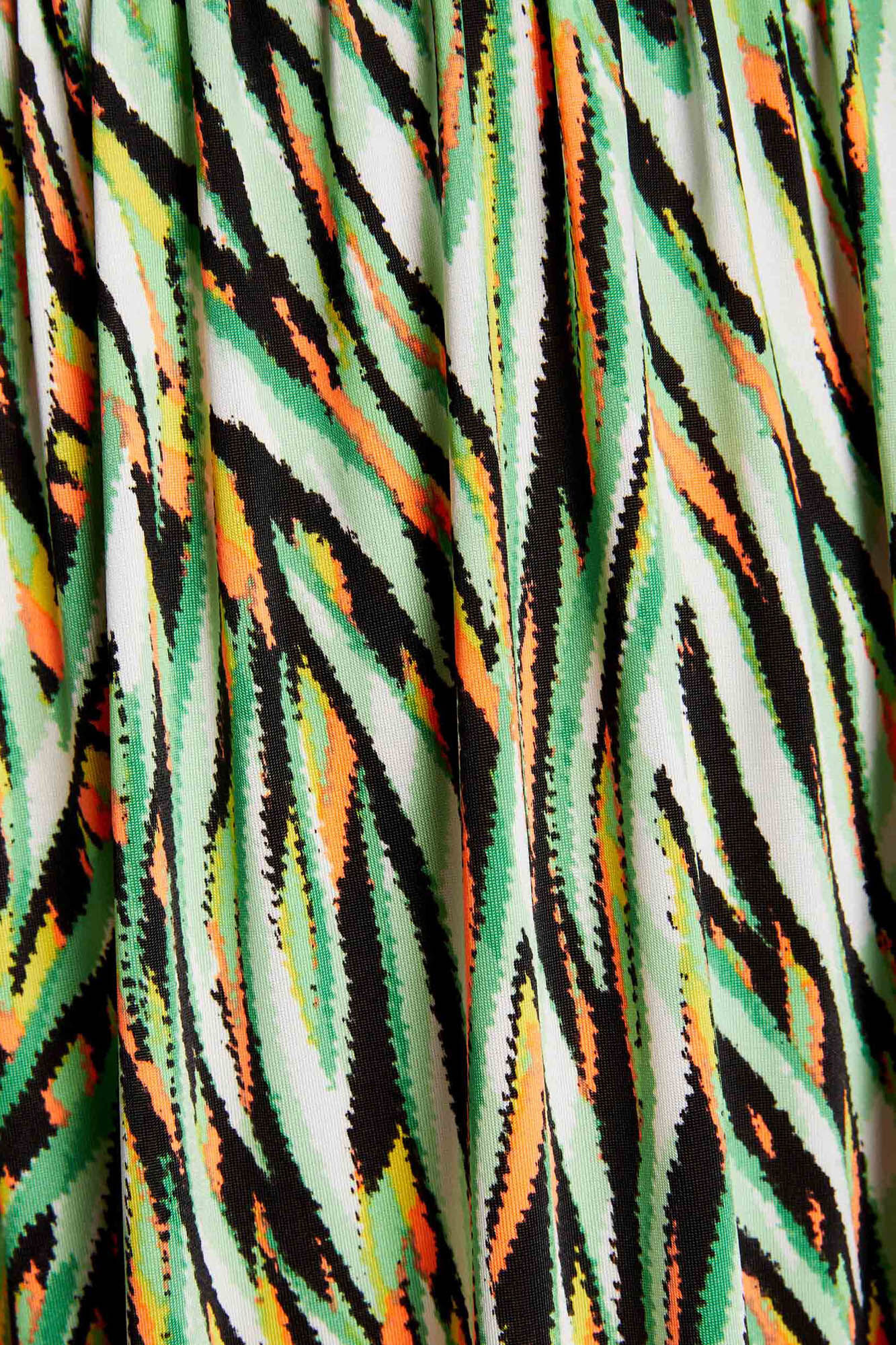 Vestido longo reto com estampa geométrica - Estampa verde