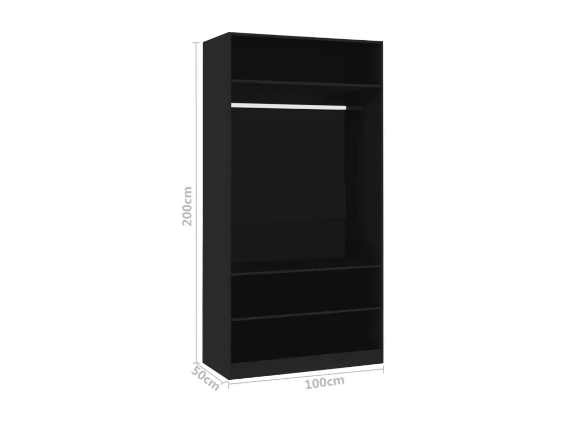 Garde-robe Noir 100 x 50x200