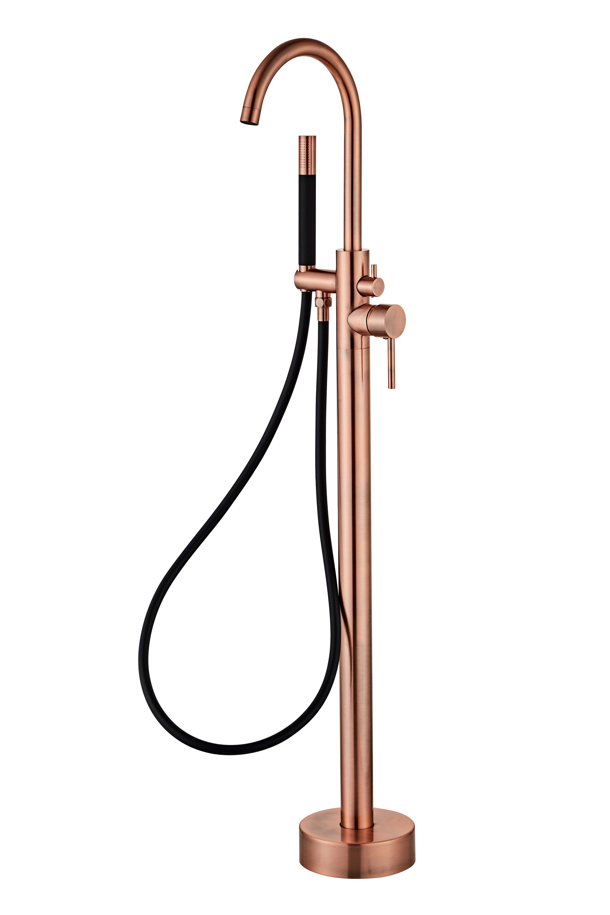 Saniclear Copper Pro vrijstaande badkraan koper geborsteld