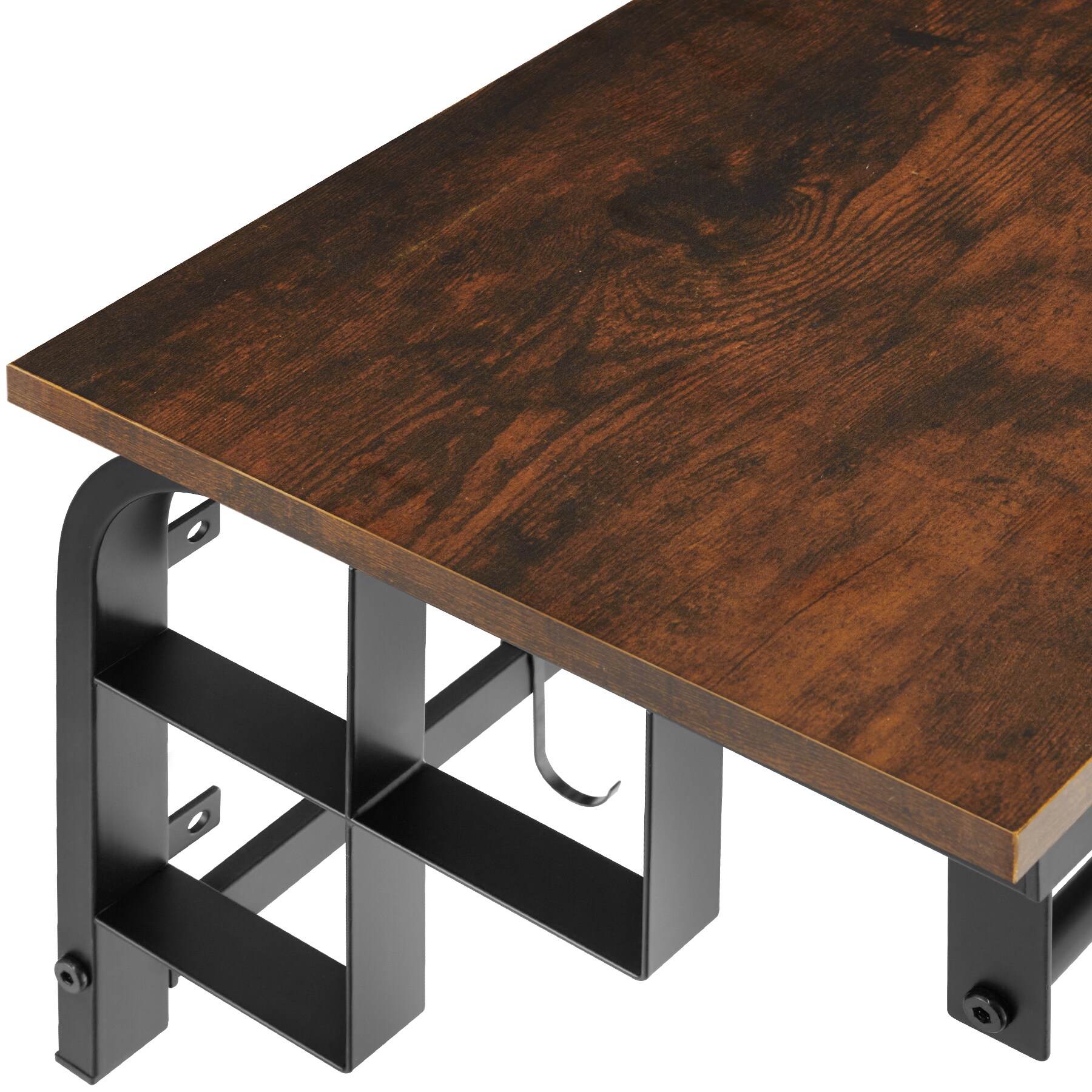 tectake® Wandgarderobe, Industrial Style, mit Ablage und 5 abnehmbaren Haken, 66 x 30 x 27 cm