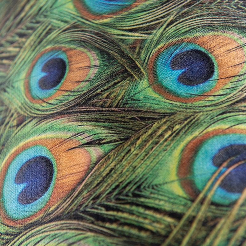 Velours lampenkap pauw dessin 35/35/20 met gouden binnenkant