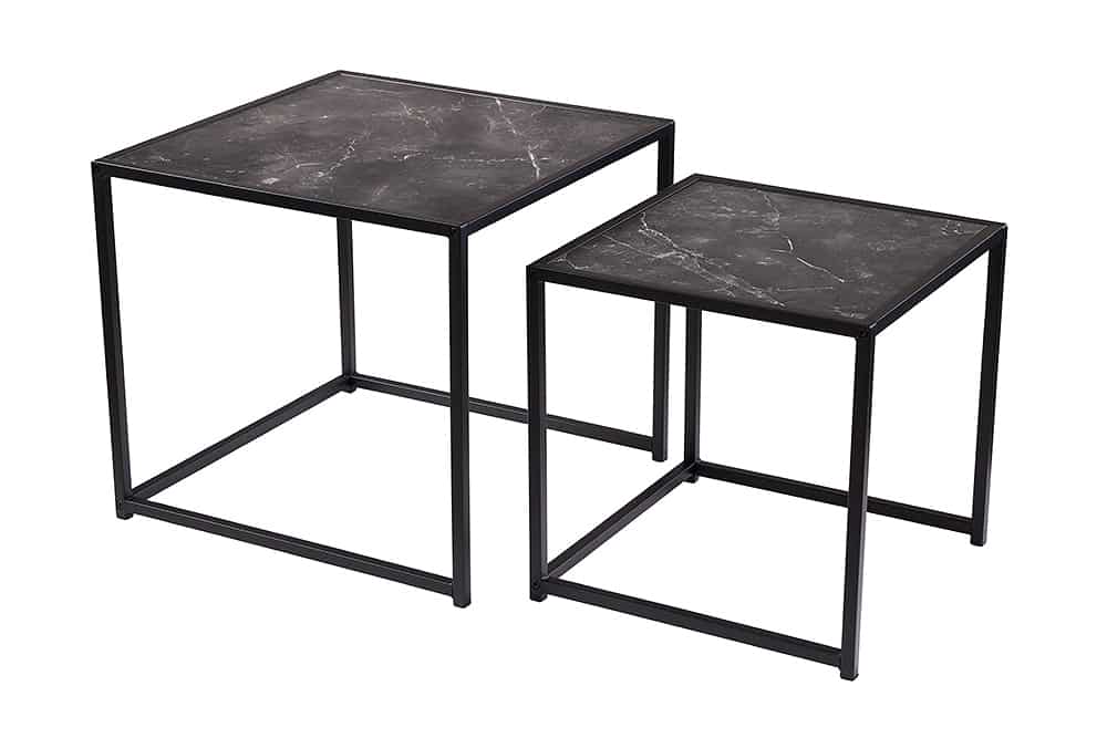 2er Set Beistelltische SLIM LINE 50cm graphit Metall Couchtische