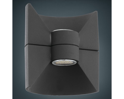 LED buitenwandlamp 2x2,5W 2x180 lm 3000 KH 17,5 cm antraciet