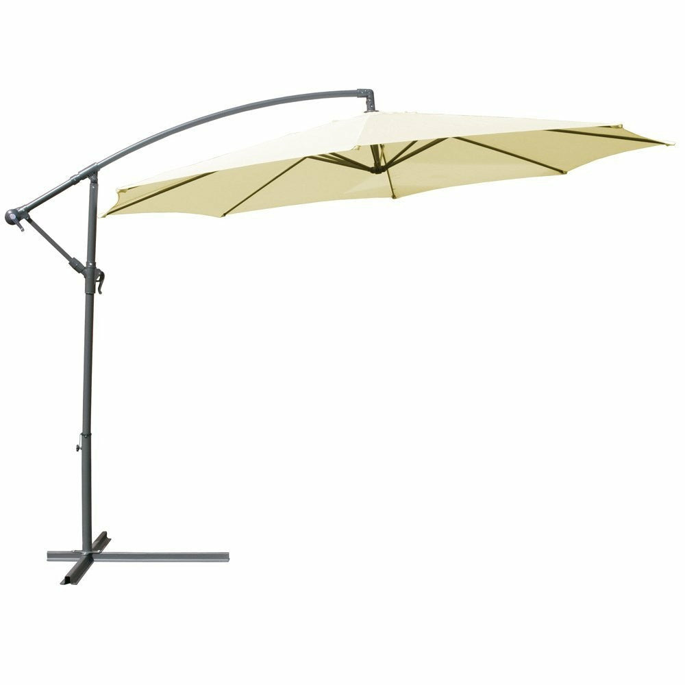 Parasol déporté diamètre 3,5 m beige meuble jardin
