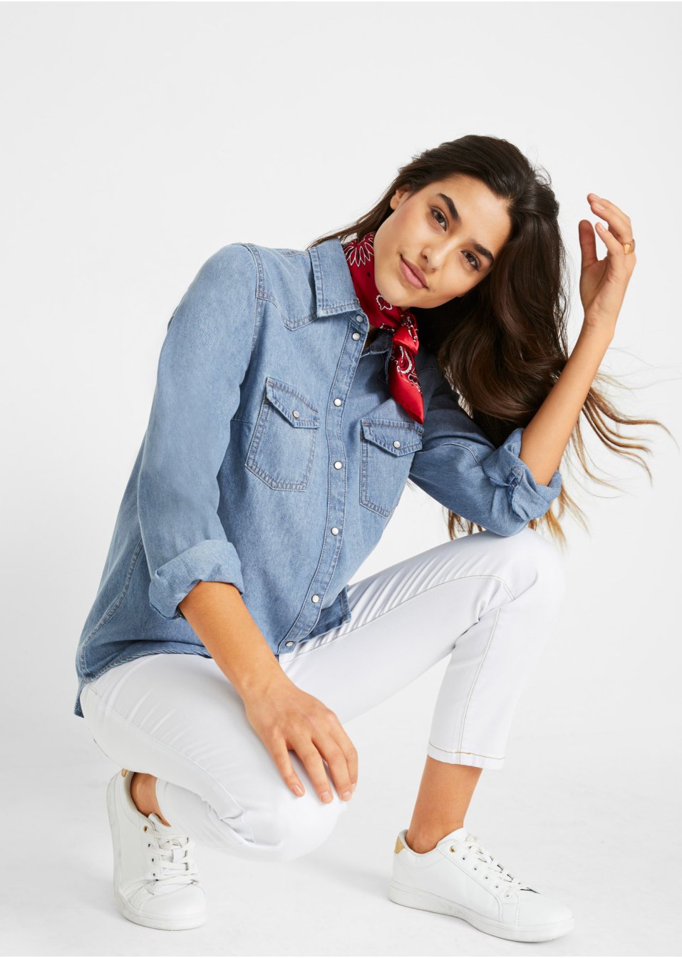 Chemise en jean manches longues
