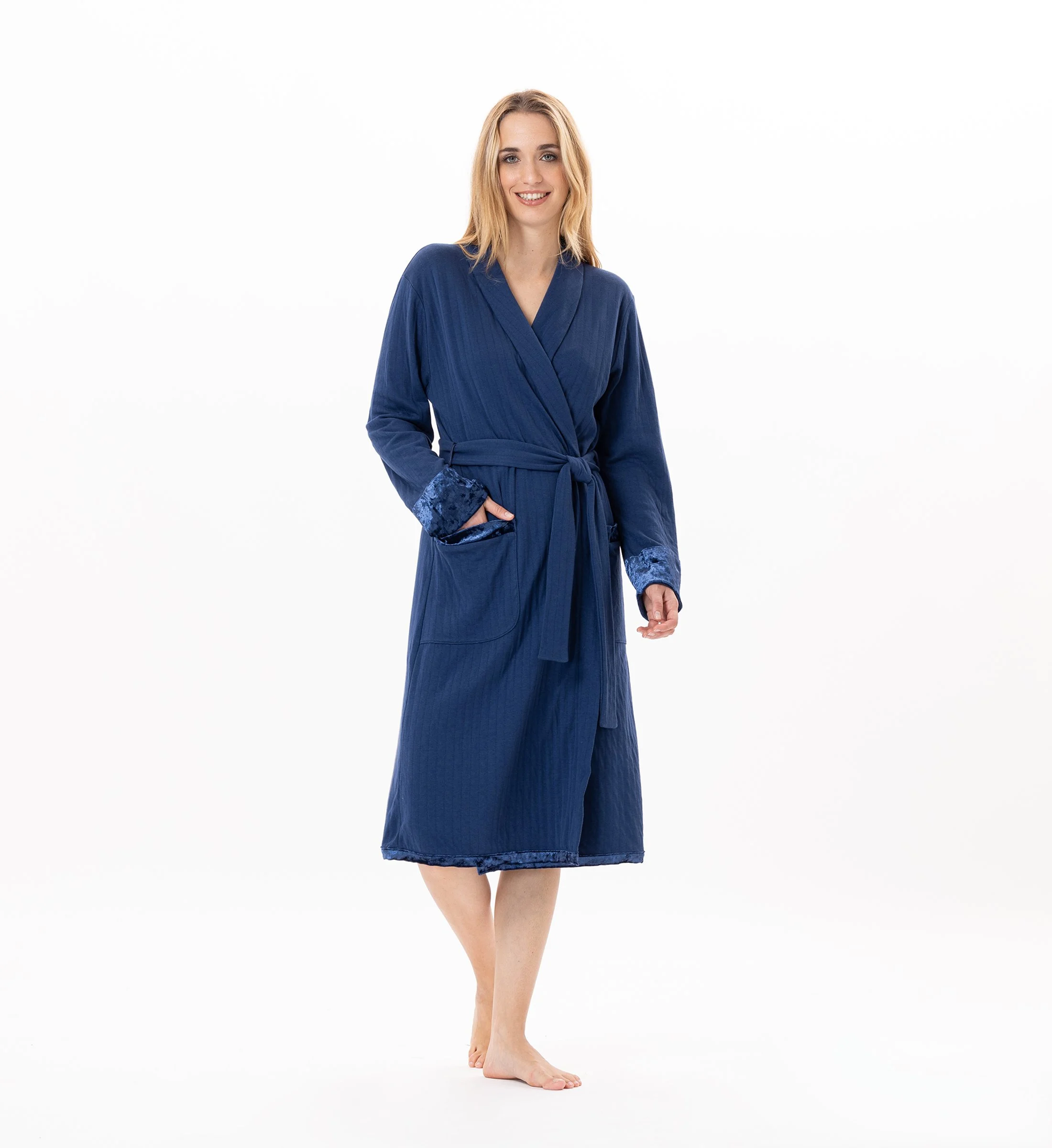 PILLOW 860 - Peignoir en jersey matelassé | Bleu