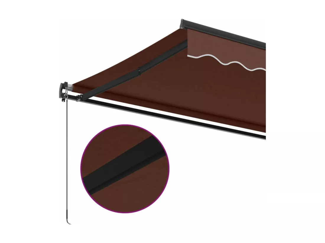 Auvent manuel rétractable marron 500x350 cm