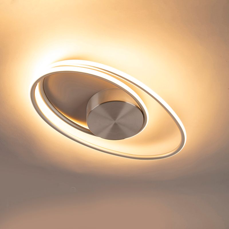 Design plafondlamp staal incl. LED 3 staps dimbaar  - Rowan