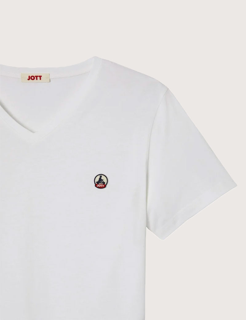 JOTT T-SHIRT HOMME MANCHES COURTES COL V BENITO BLANC