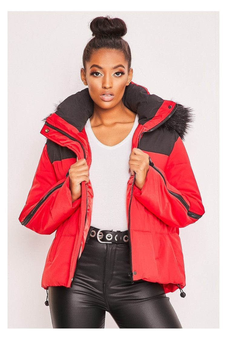 Veste rouge et noir
