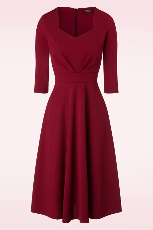 Vintage Chic for Topvintage Ruby swingjurk in bordeauxrood