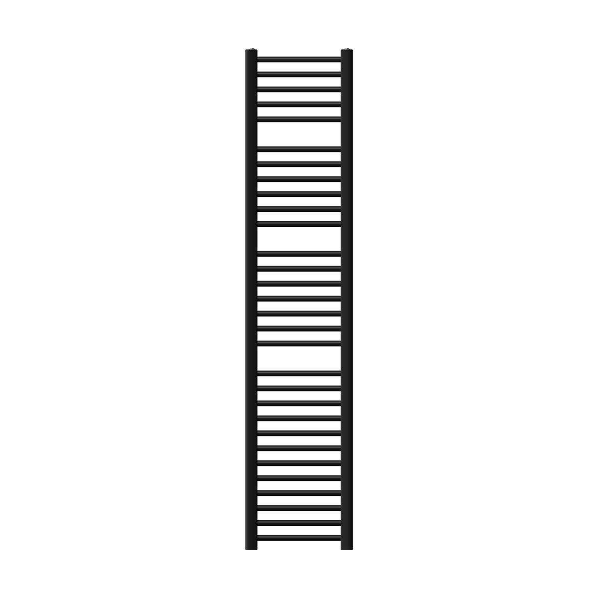 LuxeBath Sahara badkamerradiator, 300 x 1800 mm, zwart, recht, met zijaansluiting, designradiator, handdoekwarmer, handdoekdroger, handdoekradiator, handdoekradiator, badkamerverwarming