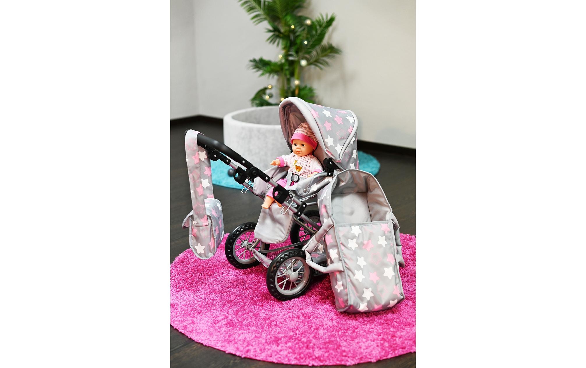 Knorrtoys® Puppenwagen »Ruby Star Grey Pink«