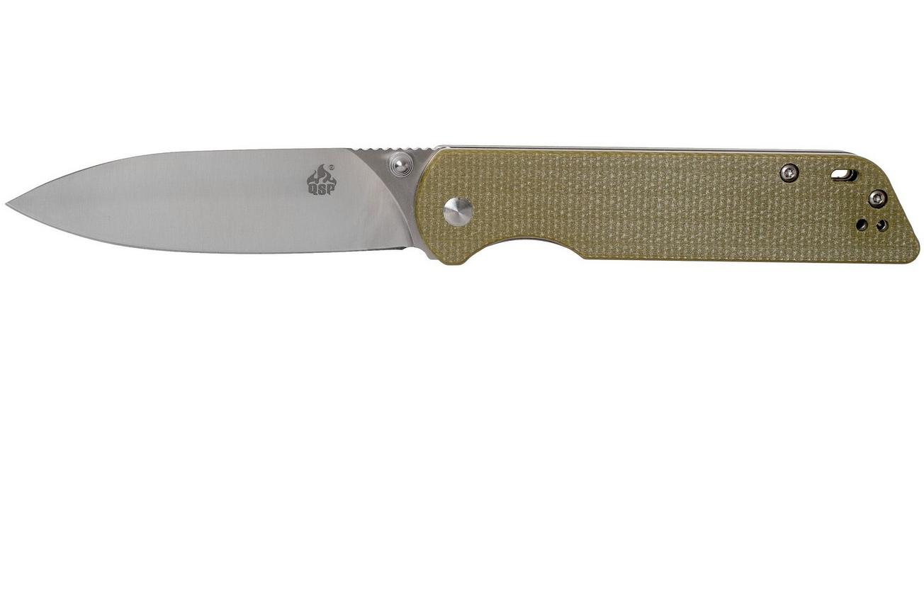 QSP Knife Parrot QS102-G Light Green Micarta, zakmes