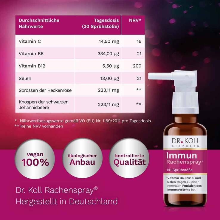 Immun Rachenspray Dr. Koll Gemmo Komplex Vit.B6 B12, 20 ml